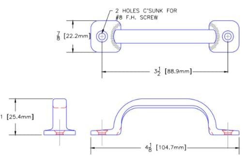 WRS 3-1/2" Pull Handle - White Bronze