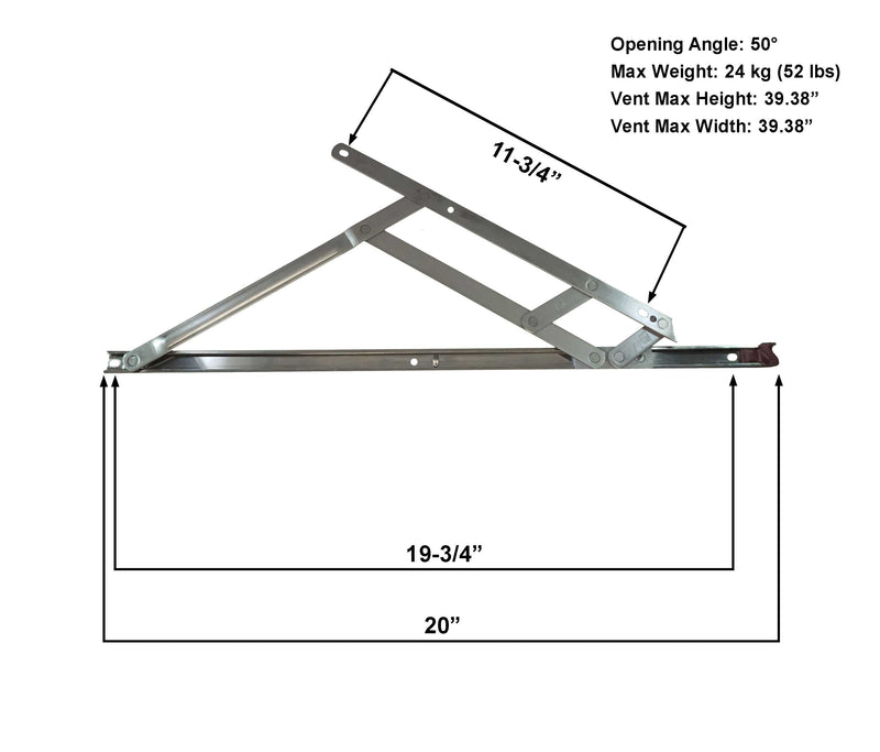 WRS Defender Projection Hinge Set - 6", 10" or 20"