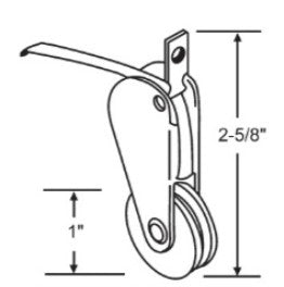 WRS Sliding Screen Door Roller - 1" Nylon Wheel
