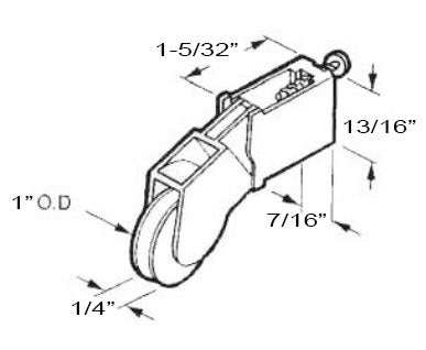 WRS Sliding Screen Door Roller - Nylon