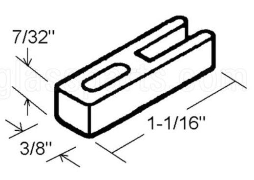 WRS 1-1/16" Sliding Screen Door Guide - Nylon