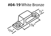 04-19 WRS White Bronze Projection Handle Hook Keeper Diagram