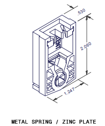 05-117 Diagram of WRS 1-3/16" Pivot Lock Shoe with Zinc Cam