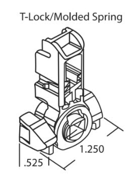 WRS 1.250" Inverted Balance T-Lock Shoe - Black Puck, Open Cam