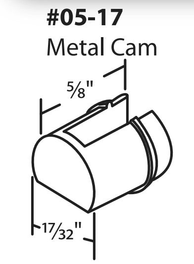 05-17 WRS Die Cast Locking Cam 5/8" x 17/32" Diagram