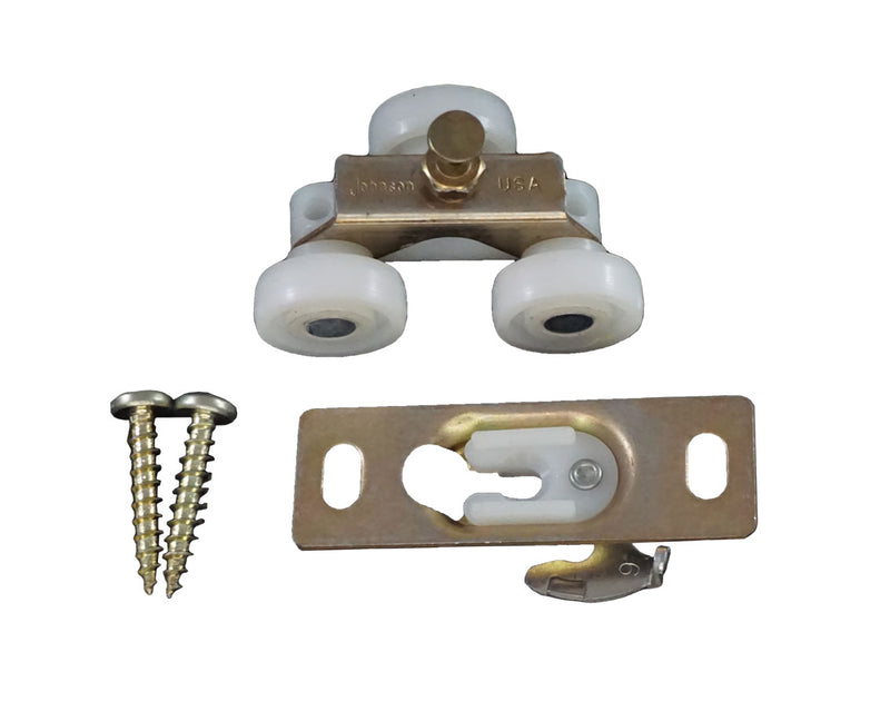 WRS 2-9/16" Wardrobe Door Roller with Metal Bracket - White Nylon Wheels