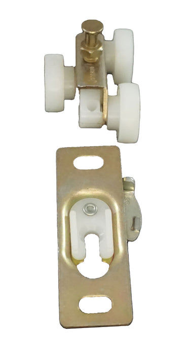 WRS 2-9/16" Wardrobe Door Roller with Metal Bracket - White Nylon Wheels