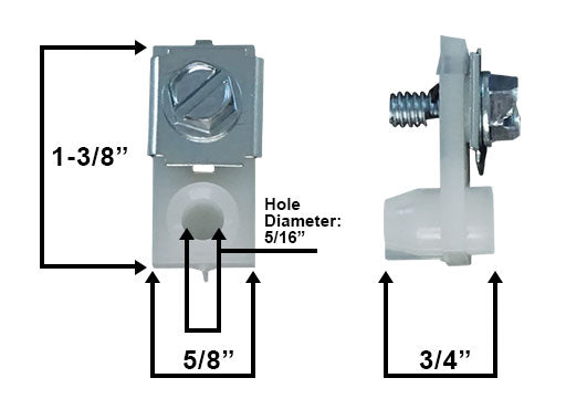WRS 1-3/8" Bifold Door Pivot Bracket - White Nylon