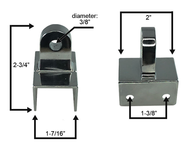 WRS 2-3/4"  Top Partition Hinge - Chrome