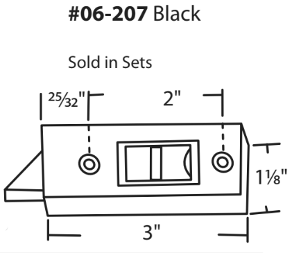 06-207 WRS 2" Black Tilt Latch Set Diagram