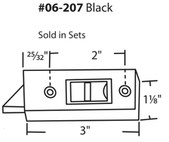 06-207 WRS 2" Black Tilt Latch Set Diagram