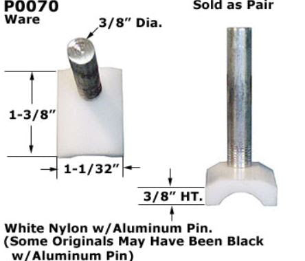 WRS 1-3/8" Left & Right Hand Pressure Shoe Set  -  White