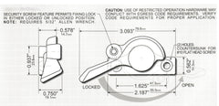 079-07 079-07 WRS Left Hand White Bronze Security Sweep Lock Diagram