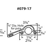 079-17 White Bronze Pole Operated Sweep Lock Diagram