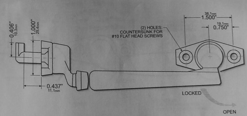 WRS 1-1/2" Left Hand Project-In Handle - Satin Finish