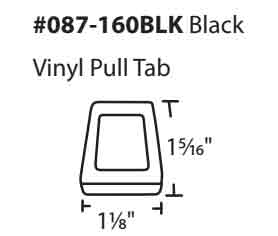087-160BLK Diagram of  Window Screen Pull Tab - Black Nylon