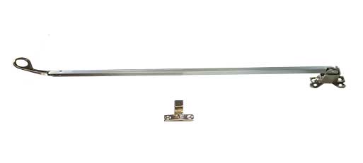 WRS 20" Left Hand Under Screen Push Bar - White Bronze
