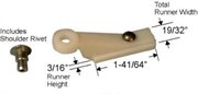 WRS 2-1/2" White Nylon Pressure Shoe Assembly - Shoulder Rivet