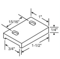 WRS 1-1/2" White Nylon Pressure Shoe - Without Pin