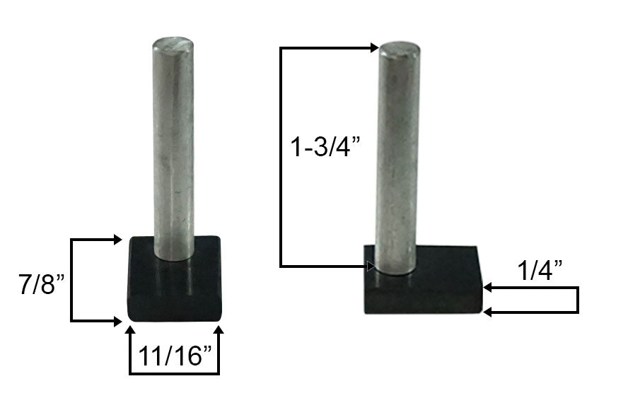 WRS Pressure Shoe Set with 1-3/4" Metal Pins - Black