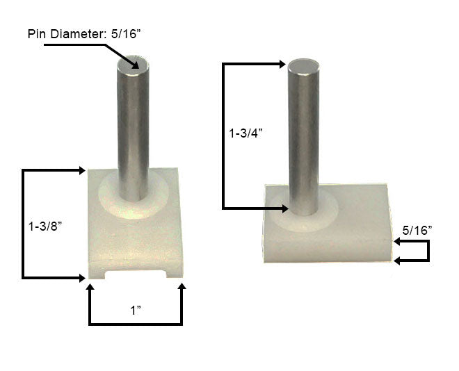 WRS 1-3/8" Pressure Shoe with Metal Pin - Nylon Base