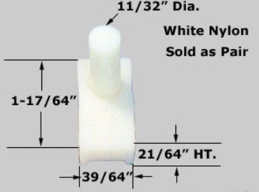 WRS White Nylon Pressure Shoe Set - 11/32" Pin