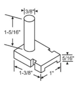 WRS Non-Handed White Nylon Pressure Shoe - 1-5/16" Metal Pin