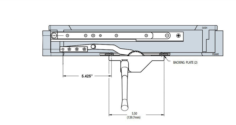 WRS Truth Hardware Left or Right Hand Dyad Awning/Casement Operator - Bronze