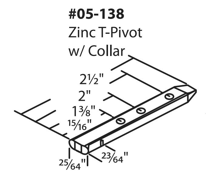 05-138 Diagram of WRS 2-1/2" Pivot Bar, Zinc With Collar