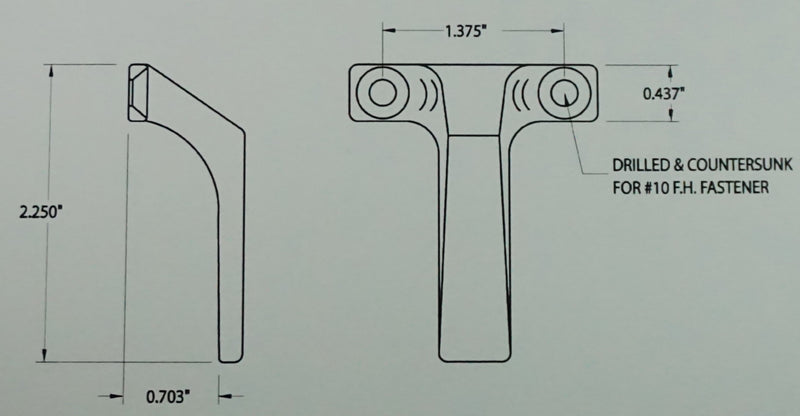 WRS 2-1/4" Sash T Pull Handle - White Bronze