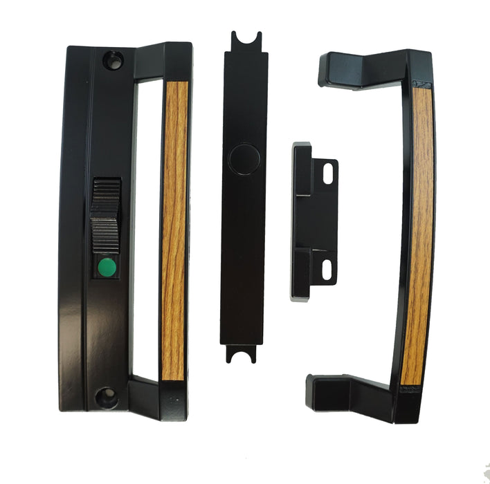 WRS Norandex Mark 10 6-5/8" Patio Door Handle - Black, Woodgrain