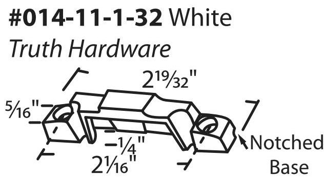 014-11-1-32 Truth Hardware EntryGard Notched Narrow Base Keeper - White Diagram