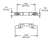 014-11-1-02 WRS 2-1/16" Entrygard Notched Narrow Base Keeper- Black Diagram