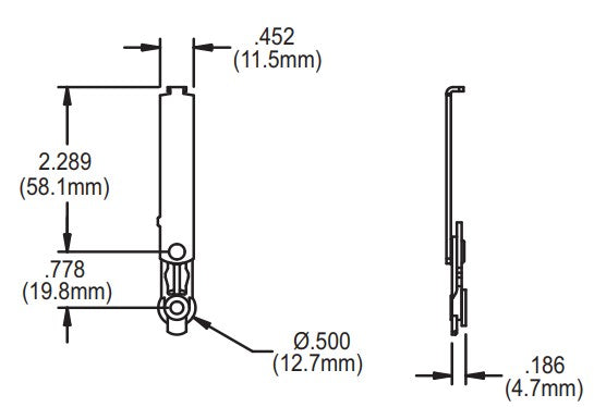 014-174-3 Truth 3-1/16" Insert Link Assembly For Mirage Concealed Multi-Point Locking System Diagram