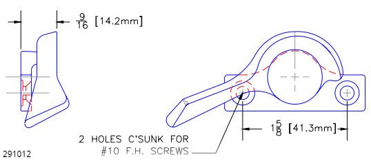03-13A 1-5/8" RH Sweep Lock - Dark Bronze Diagram